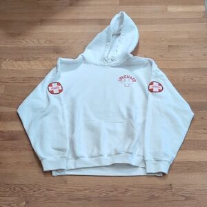 Life Guard White and Red Cropped Sweater with Hood XL